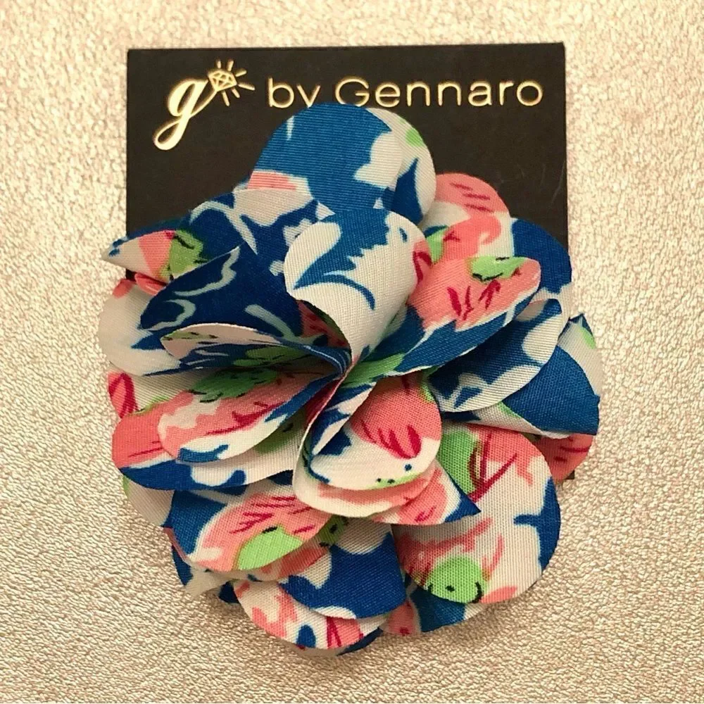 G by Gennaro | Fabric Flower Print Hair Clip  | 2” Diameter